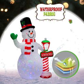 img 1 attached to PARAYOYO 8 Ft Christmas Inflatable Snowman Decoration with LED Flashlight and Street Lamp - Perfect for Festive Home Yard, Lawn, Outdoor, Indoor Night Décor