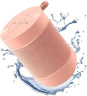 comiso portable bluetooth speaker – 360 hd stereo, waterproof, mini size for travel, shower, outdoors – pink logo