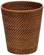 🗑️ honey brown round rattan waste basket by kouboo - stylish and functional home waste solution logo