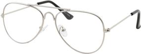 img 4 attached to Stylish Clear Lens Non-Prescription Aviator Glasses for Kids (Ages 3-10)