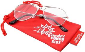 img 3 attached to Stylish Clear Lens Non-Prescription Aviator Glasses for Kids (Ages 3-10)