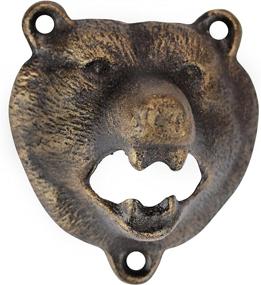 img 3 attached to 🐻 Unique Design Toscano Grizzly Bear Wall Mount Bottle Opener - 3 Inch Cast Iron Opener in Aged Gold