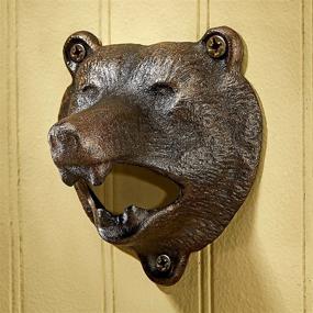 img 1 attached to 🐻 Unique Design Toscano Grizzly Bear Wall Mount Bottle Opener - 3 Inch Cast Iron Opener in Aged Gold