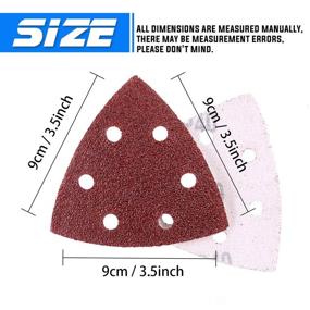 img 3 attached to Glarks 50-Piece 90mm / 3.5 Inch Triangle Mouse Detail Sander Sandpaper Set - Hook and Loop Assorted Grits (40/60/80/120/180/240/400/600/800/1000) for Random Orbital Sander with 6 Holes