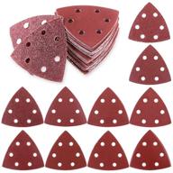 glarks 50-piece 90mm / 3.5 inch triangle mouse detail sander sandpaper set - hook and loop assorted grits (40/60/80/120/180/240/400/600/800/1000) for random orbital sander with 6 holes logo