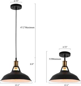 img 4 attached to 💡 Homiforce Vintage Style Matte-Black Pendant Light with Metal Shade - Modern Industrial Edison Style Hanging for Kitchen Island HMP3006 Close to Ceiling