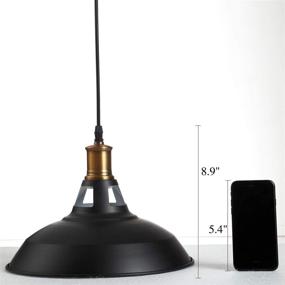 img 2 attached to 💡 Homiforce Vintage Style Matte-Black Pendant Light with Metal Shade - Modern Industrial Edison Style Hanging for Kitchen Island HMP3006 Close to Ceiling