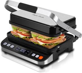 img 4 attached to 🥪 Taylor Swoden 10 in 1 Panini Press Sandwich Maker: 1600W Electric Indoor Grill with Non-Stick Double Sided Plates, LED Touch Screen, Independent Temperature Control, Opens 180 Degrees - Stainless Steel