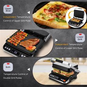 img 2 attached to 🥪 Taylor Swoden 10 in 1 Panini Press Sandwich Maker: 1600W Electric Indoor Grill with Non-Stick Double Sided Plates, LED Touch Screen, Independent Temperature Control, Opens 180 Degrees - Stainless Steel