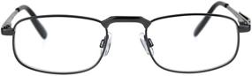 img 3 attached to Pocket Rectangular Reading Glasses Gunmetal