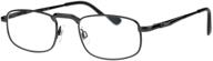 pocket rectangular reading glasses gunmetal logo