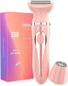 img 4 attached to 🪒 2-in-1 Electric Razor for Women - EESKA Womens Shaver for Face, Legs, and Underarm, Portable Bikini Trimmer Ladies Shaver - IPX7 Waterproof Wet and Dry Hair Removal, Type C USB Recharge - Pink
