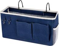 🛏️ convenient blue bedside caddy & hanging storage for headboards, bunk & hospital beds - ideal for organizing books, keys, mobile phones логотип