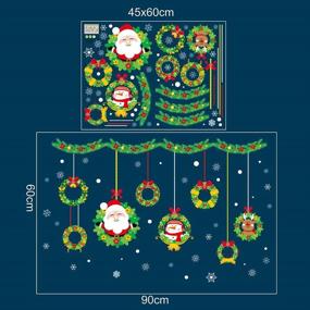 img 1 attached to 🎅 Праздничные рождественские статические наклейки YULOONG - Красивый Санта-Клаус, Рождественская елка, Снеговик, Снежинка, Олень - Съемные виниловые нашлепки для окон для собственного творчества на стене, окне, двери - Наклейка для декора витрины.