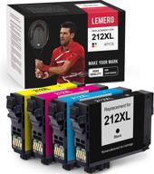 lemero remanufactured ink cartridge replacement for epson 212xl 212 xl t212 | high-quality 4-pack for workforce wf-2850 wf-2830, expression home xp-4100 xp-4105 - black, cyan, yellow, magenta logo