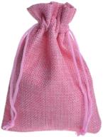 🎁 30-pack pink burlap drawstring gift bags with jewelry pouch - ideal for wedding party, diy crafts (4 x 5.5 inch) logo