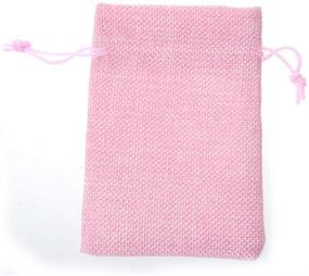 img 3 attached to 🎁 30-Pack Pink Burlap Drawstring Gift Bags with Jewelry Pouch - Ideal for Wedding Party, DIY Crafts (4 x 5.5 Inch)