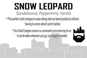 img 1 attached to 🐆 Oak City Beard Company Snow Leopard Solid Cologne - 1 oz | Sandalwood, Peppermint, Vanilla