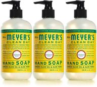 🌼 мыльная жидкость для рук mrs. meyer's с запахом жимолости: веганская и биоразлагаемая формула, обогащенная эфирными маслами - 12,5 унций (3 штуки в упаковке) логотип
