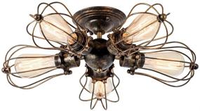 img 4 attached to Industrial Vintage Semi-Flush Mount Ceiling Light with Metal Fixtures and Painted Finish; Moonkist (Bronze, 5 Light)