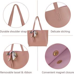 img 3 attached to 👜 JOONMING Large Capacity Tassel Handbag: Women's Tote Handbags with Soft Faux Leather and Tassel Shoulder Bag