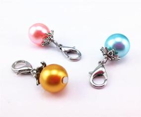 img 2 attached to 20pcs Colorful Pearl Dangle Charms Pendant with Lobster Clasp - Perfect Jewelry Making Accessory for Floating Locket Charms Necklaces (Silver)