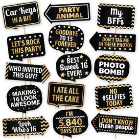 img 4 attached to 🎉 Sophisticated Sweet 16 Photo Booth Props: PartyGraphix's European Made Birthday Party Supplies for a Memorable 16th Celebration!