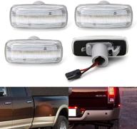 ijdmtoy clear lens amber/red led trunk bed marker lights for 2010-18 dodge ram 2500hd 3500hd truck double wheel side fenders, 48 led total power logo