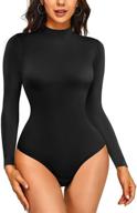 👚 versatile and stylish haenpisy long sleeve bodysuit tops: get comfy and chic with mock neck, slim fit t-shirts, casual basic thong jumpsuits for women logo