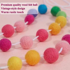 img 2 attached to Handmade 6.5 Feet Long Wool Felt Ball Garland with Colorful Pom Pom Balls - Christmas Tree Decoration and Wall Decor (2-Pack)