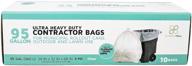 🗑️ plasticmill clear contractor bags, 95 gallon, 3 mil, 61x68, pack of 10 bags logo