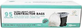 img 1 attached to 🗑️ PlasticMill Clear Contractor Bags, 95 Gallon, 3 Mil, 61x68, Pack of 10 Bags