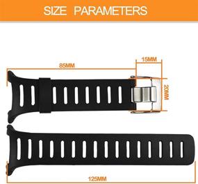 img 1 attached to Превосходный черный резиновый ремешок шириной 20 мм для замены на часы SUUNTO T1, T1C, T3, T3C, T3D, T4C, T4D - прочный и стильный