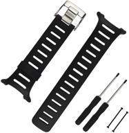 premium 20mm black rubber watch strap replacement for suunto t1, t1c, t3, t3c, t3d, t4c, t4d - durable and stylish logo