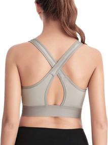 img 3 attached to 🔥 Revolutionary newlashua Women's High Impact Sports Bra: Zip Front Full-Support and Wirefree Comfort