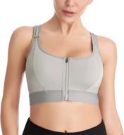 🔥 revolutionary newlashua women's high impact sports bra: zip front full-support and wirefree comfort логотип