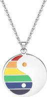 🏳️ bekech lgbt pride rainbow yin yang necklace - gay & lesbian pride gifts, wedding engagement anniversary jewelry gift for lgbt+ community logo