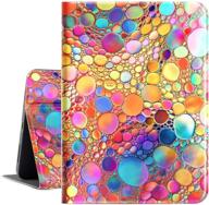 🎨 cutebricase ipad air 4th generation 2020, ipad 10.9 case: multi-angle viewing with adjustable stand, soft pu leather back cover, auto wake/sleep – colored art bubbles design logo