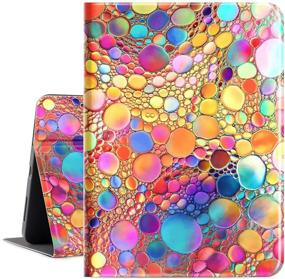 img 4 attached to 🎨 Cutebricase iPad Air 4th Generation 2020, iPad 10.9 Case: Multi-Angle Viewing with Adjustable Stand, Soft PU Leather Back Cover, Auto Wake/Sleep – Colored Art Bubbles Design