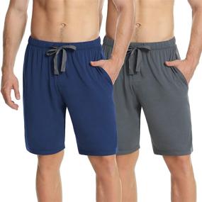 img 4 attached to 🩳 NACHILA 31129037: Premium Bamboo Sleep Shorts for Men - 2-Pack Lounge Wear Pajama Pants in Charcoal (X-Large)