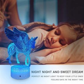 img 2 attached to Unicorn Night Light Girls Birthday Gift, 3D Novelty Lamp with 16 Colors, Remote Control LED Night Light for Kids Girls Room Decor, Dimmable Bedside Lamps