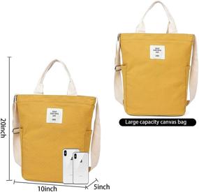 img 2 attached to CENTER Canvas Shoulder Utility Shopper Women's Handbags & Wallets for Shoulder Bags