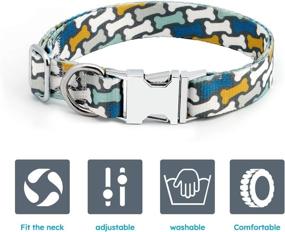 img 3 attached to 🐶 Petties & Sweeties Reflective Dog Collars - Adjustable Nylon Pet Collars with Metal Buckle for Small, Medium, and Large Dogs in Pink, Blue, Colorful, Green, and Coffee Shades