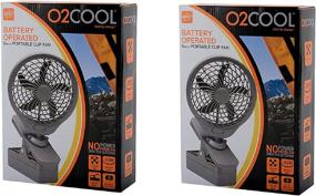img 3 attached to Stay Cool Anywhere: O2 Cool 5 Inch Battery Operated Portable Clip Fan (2 pack) - Grey