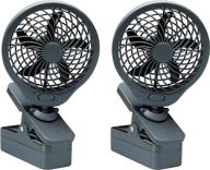 stay cool anywhere: o2 cool 5 inch battery operated portable clip fan (2 pack) - grey logo