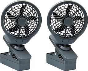 img 4 attached to Stay Cool Anywhere: O2 Cool 5 Inch Battery Operated Portable Clip Fan (2 pack) - Grey