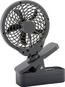img 2 attached to Stay Cool Anywhere: O2 Cool 5 Inch Battery Operated Portable Clip Fan (2 pack) - Grey