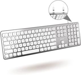 img 4 attached to 🖥️ Macally USB Wired Keyboard for Mac - Enhanced Apple Keyboard with USB Hub (2X Ports) - Full-Size Mac Keyboard with Number Pad - Easy Plug &amp; Play for MacBook Pro/Air, iMac - Sleek Aluminum Frame