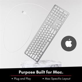 img 3 attached to 🖥️ Macally USB Wired Keyboard for Mac - Enhanced Apple Keyboard with USB Hub (2X Ports) - Full-Size Mac Keyboard with Number Pad - Easy Plug &amp; Play for MacBook Pro/Air, iMac - Sleek Aluminum Frame