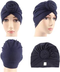 img 3 attached to 🧣 Stylish 4Pack/6Packs Women Turban African Pattern Knot Headwrap Beanie Pre-Tied Bonnet Chemo Cap Hair Loss Hat for Fashionable Comfort